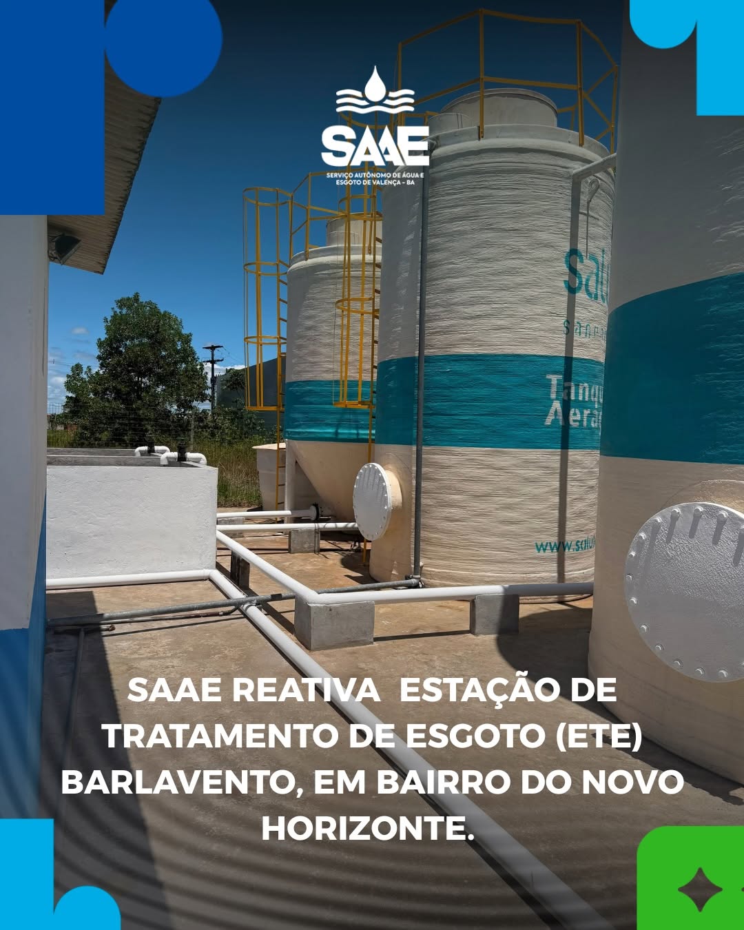 SAAE REATIVA ETE DO CONDOMÍNIO BARLAVENTO. É MAIS SANEAMENTO AVANÇANDO EM VALENÇA.